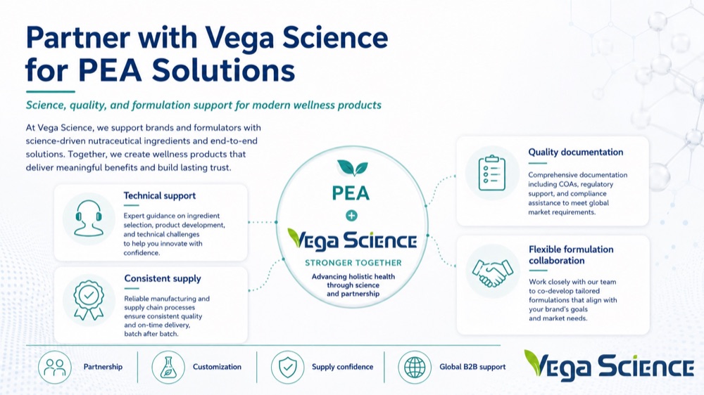 Palmitoylethanolamide Joining Hands with Wuxi Vega Embark on a Journey to ingredient supply ingredient information and formulation support