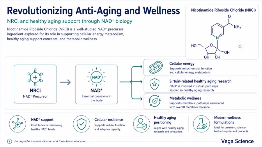 Nicotinamide Riboside Chloride Revolutionizing Anti-Aging and Wellness ingredient information and supply support