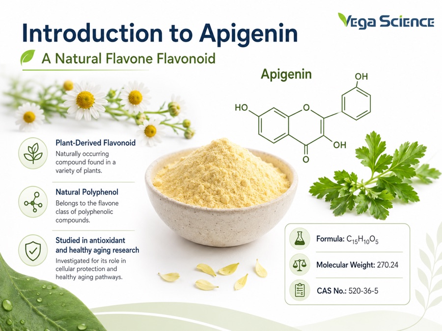 Apigenin chemical structure and molecular identity illustration