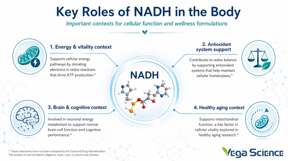 NADH Combatting Aging and technical NADH s Therapeutic Potential ingredient information and formulation support