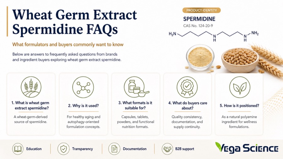 Wheat Germ Extract Spermidine FAQs ingredient information and formulation support