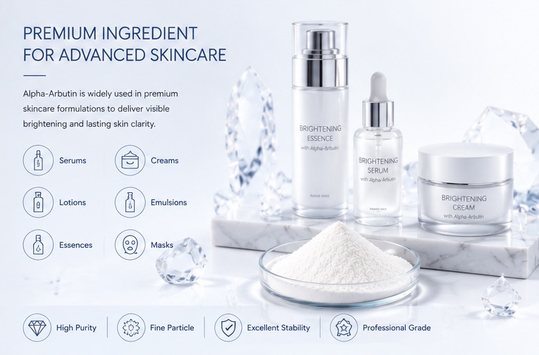 Alpha-Arbutin cosmetic formulation and skincare application context