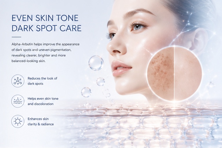 Alpha-Arbutin even skin tone cosmetic application context