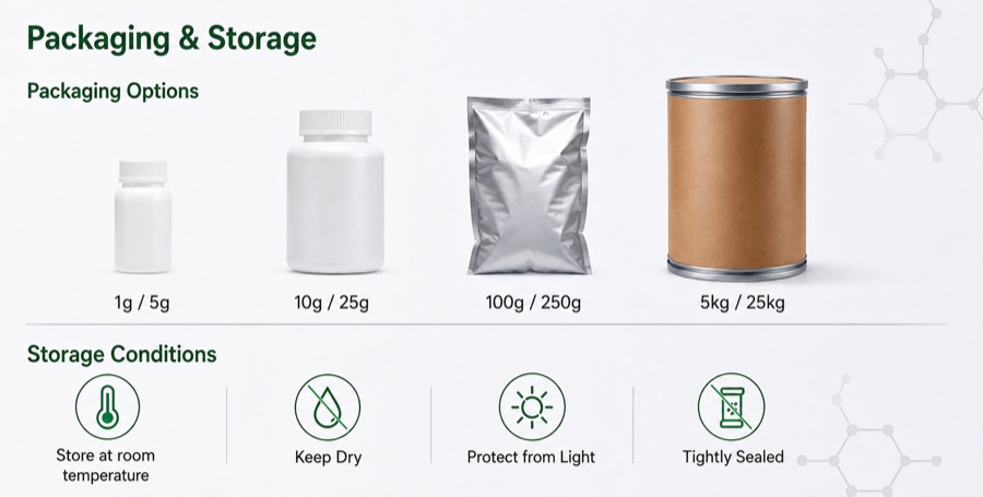 Nicotinamide Adenine Dinucleotide NAD packaging and storage reference image